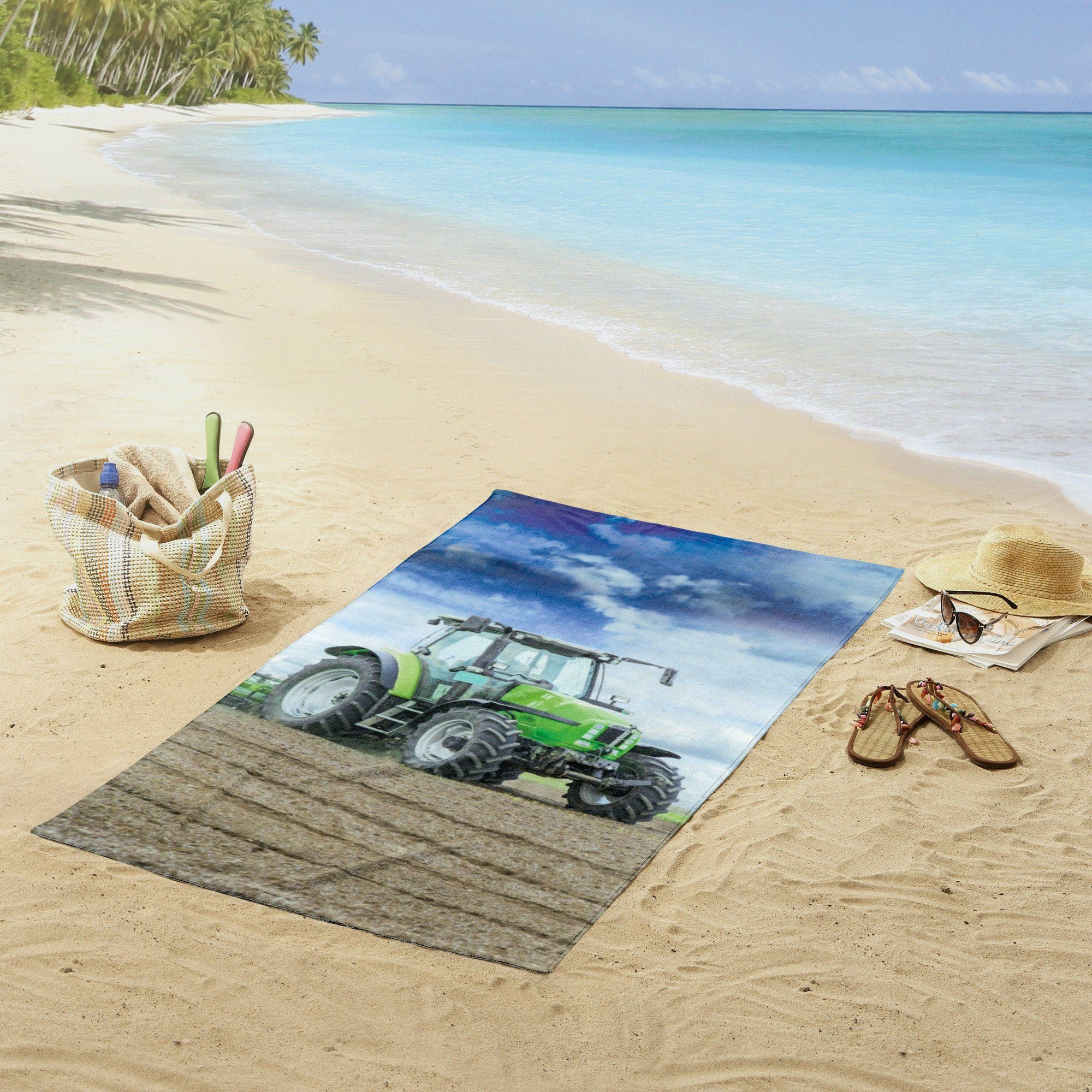 good morning Strandtuch Strandtuch "Traktor", Polyester günstig online kaufen