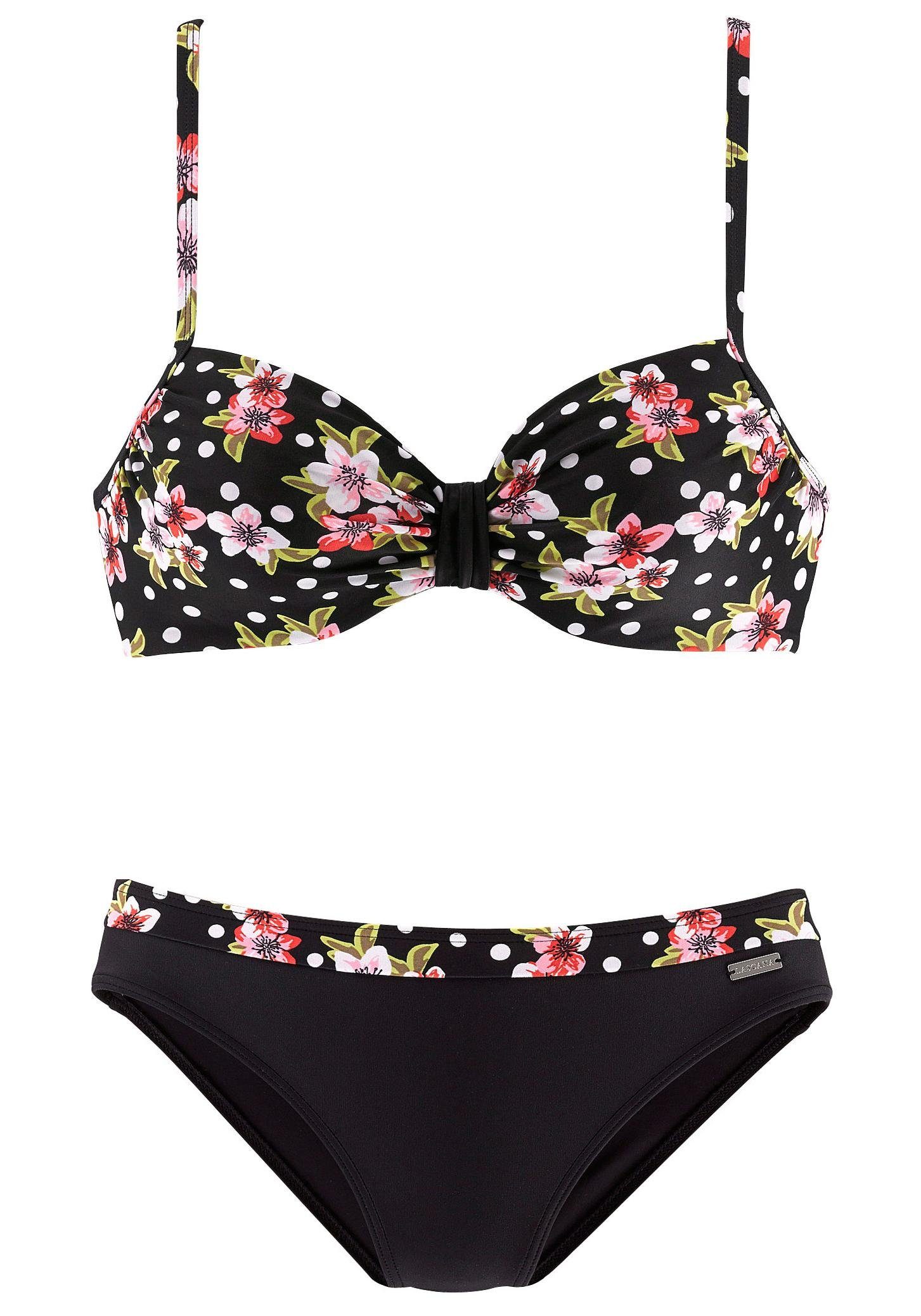 LASCANA Bügel-Bikini verstellbare Träger, Bikini-Hose mit bedrucktem Bündchen – Bild 2 von 3