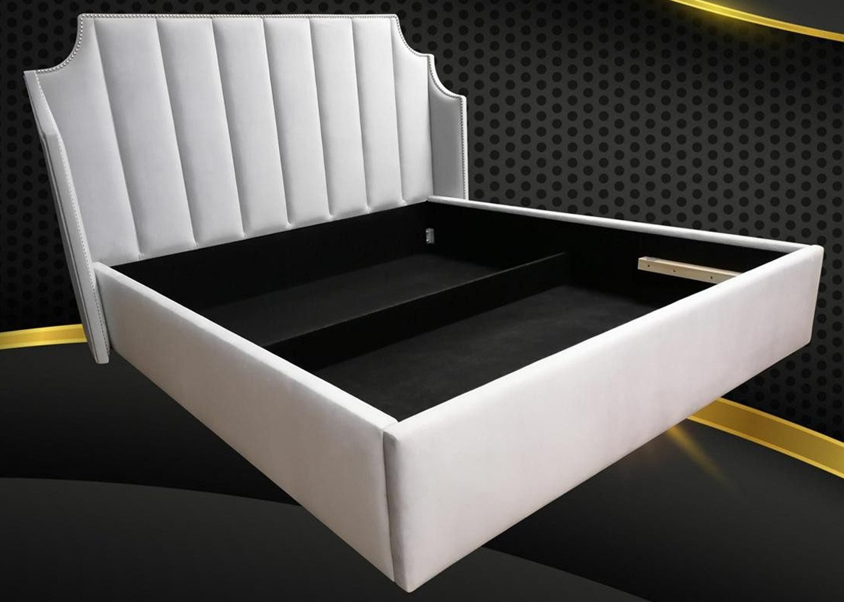 JVmoebel Bett Elegantes Doppelbett aus hochwertigem Holz in zeitlosem Weiß (1-tlg., Bett), Made in Europa