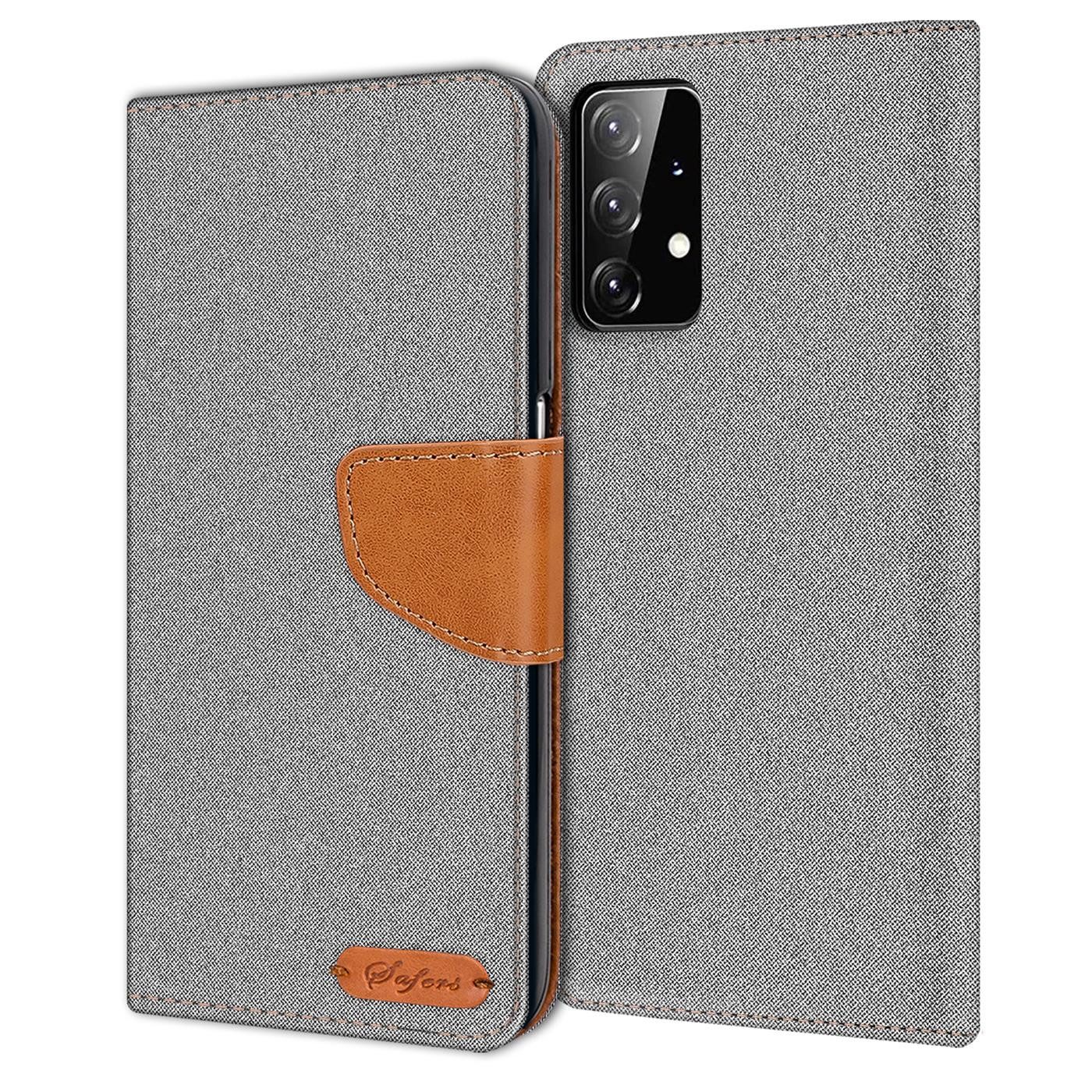 CoolGadget Handyhülle Denim Schutzhülle Flip Case für Samsung Galaxy A72 6,7 Zoll, Book Cover Handy Tasche Hülle für Samsung A72 Klapphülle