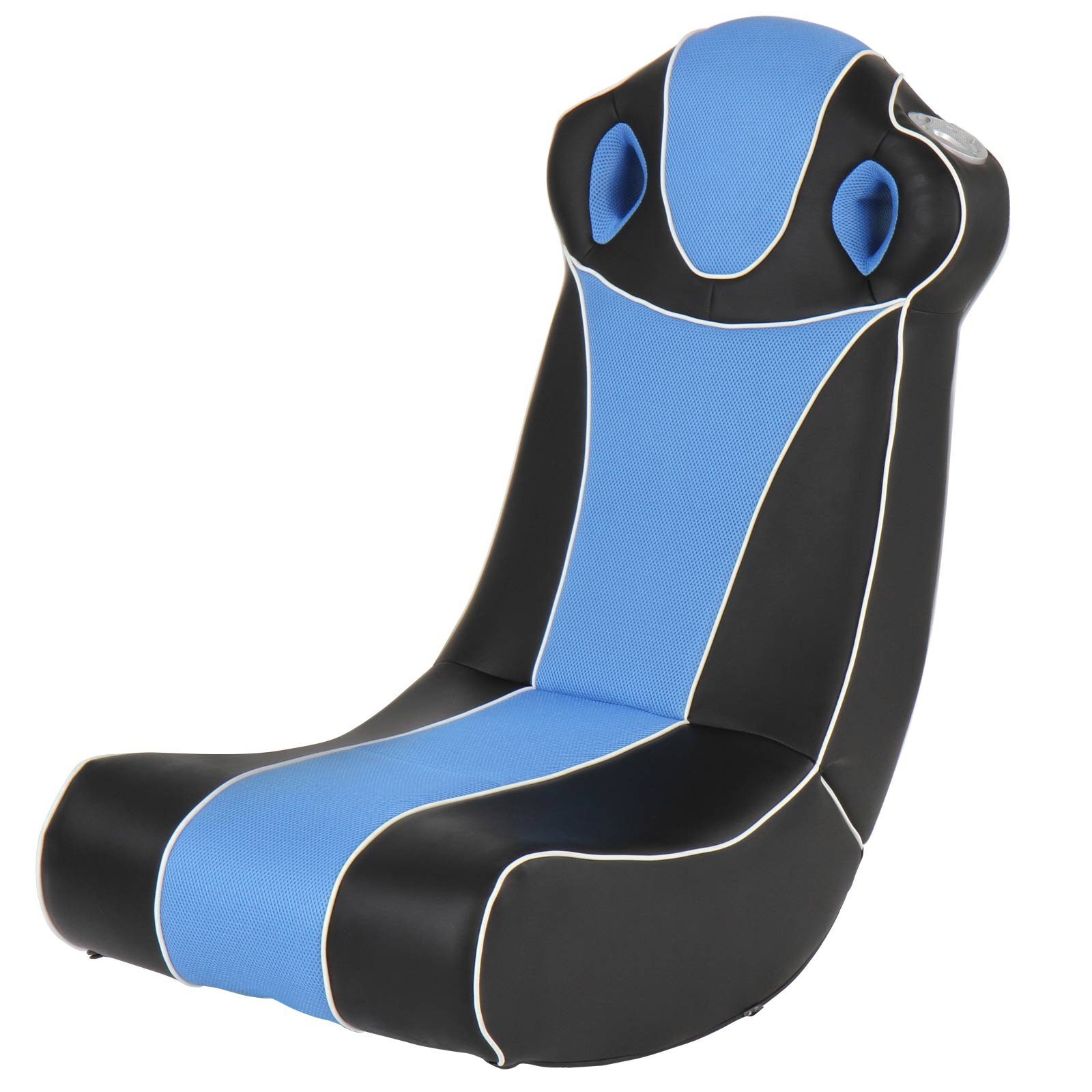 MIADOMODO Gaming Chair Soundsessel - Blau/Schwarz aus Kunstleder, zusammenklappbar, Lautsprecher mit