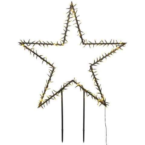 Star-Max LED Stern Weihnachtsstern, Weihnachtsdeko, Gartenstecker mit LED-Beleuchtung