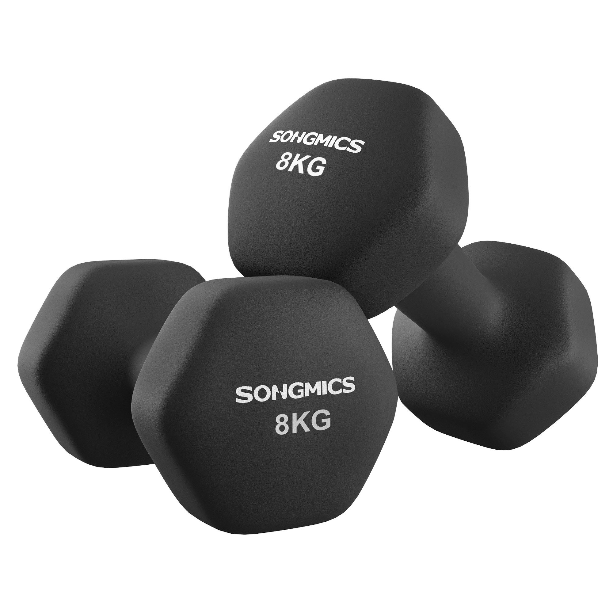 SONGMICS Hantel-Set 12KG-20KG 2er Set Kurzhanteln, Hexagon, Neopren-Beschichtung, Krafttraining, Workout, Fitnesstraining, für Zuhause
