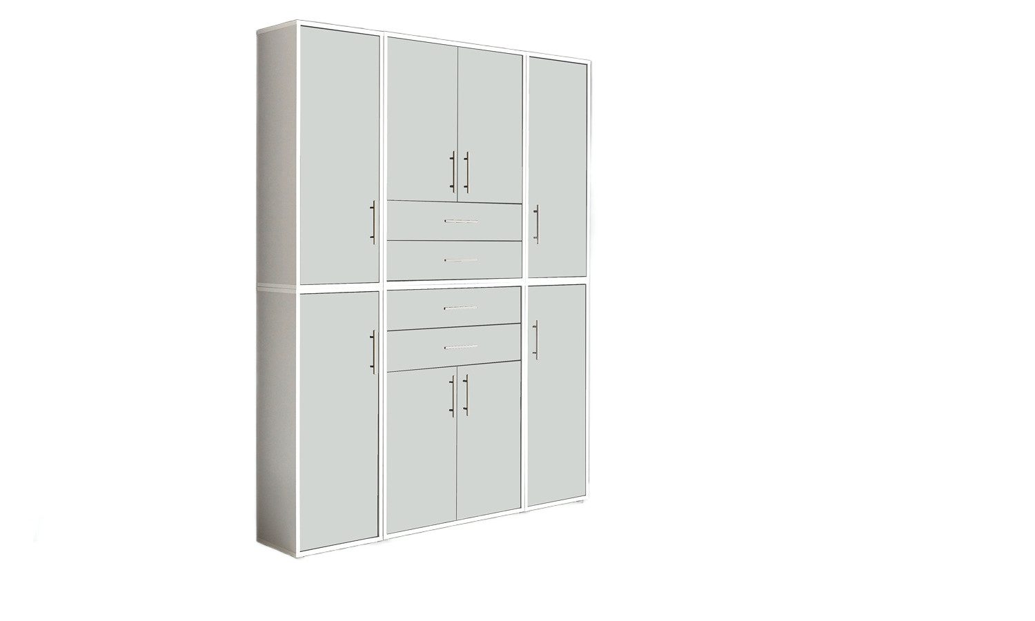 BMG Möbel Aktenschrank Tabor (Set 19, Büroschrank mit Metallgriffen) Made in Germany