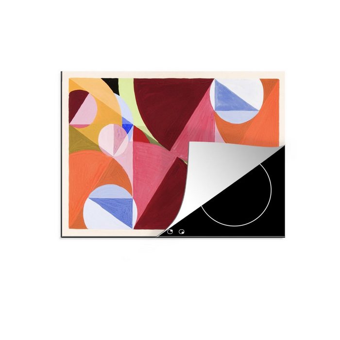 MuchoWow Herdblende-/Abdeckplatte Formen - Abstrakt - Kunst Vinyl (1 tlg) Mobile Arbeitsfläche nutzbar Ceranfeldabdeckung