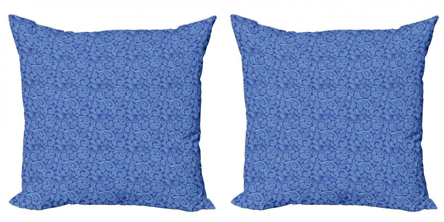 Kissenbezüge Modern Accent Doppelseitiger Digitaldruck, Abakuhaus (2 Stück), blau Paisley Tropfenförmige Volkskunst