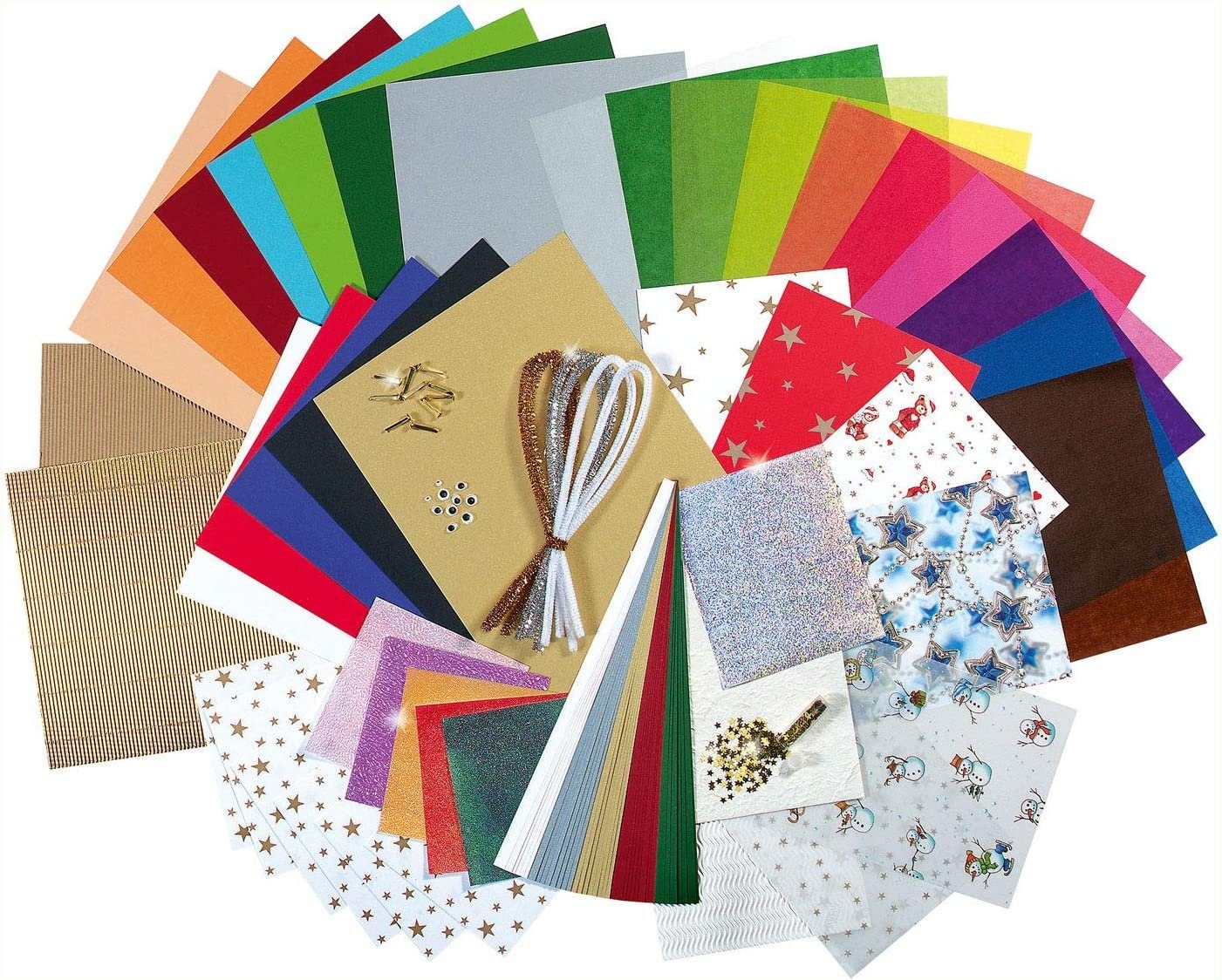 Folia Bastelkartonpapier folia Bastelpapier-Koffer "Weihnachten II", 110-teilig