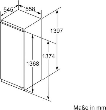 BOSCH Einbaukühlschrank 6 KIR51AFF0, 139,7 cm hoch, 55,8 cm breit