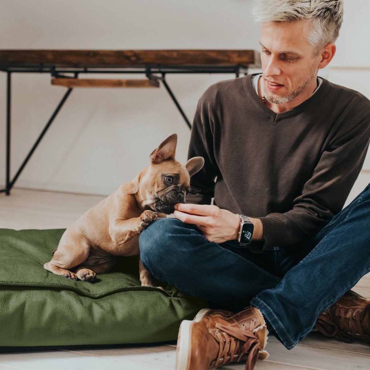 Hunter Tierbedarf Tierkissen Orthopädisches Hundekissen Merida olivgrün