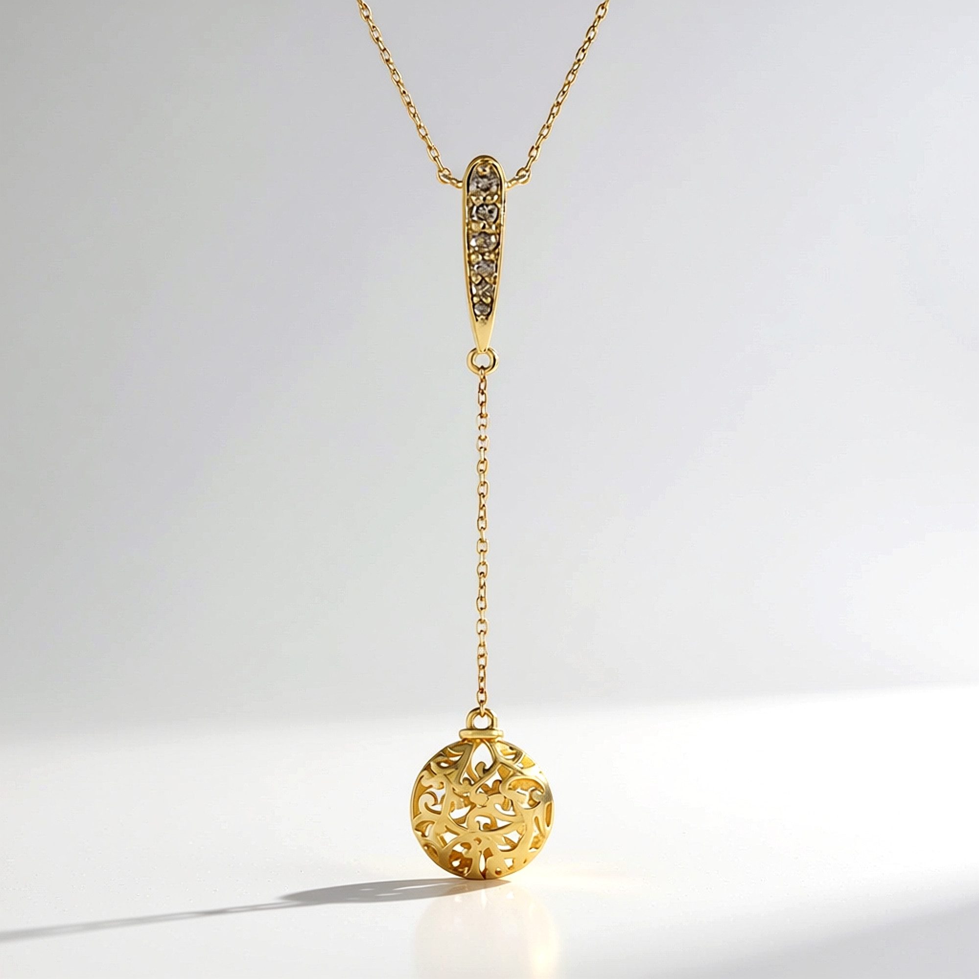 Cavill Goldkette Champagner-Diamant-Gold-Halskette, 375 Gelbgold (1-tlg)