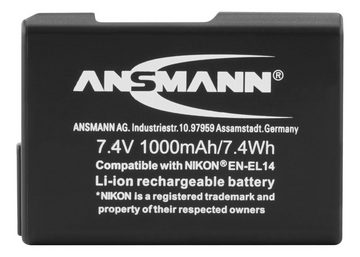 ANSMANN AG Kamera Akku EN EL 14 Li-Ion 7,4V 1050 mAh - ideal für Nikon Coolpix uvm. Kamera-Akku 1050 mAh (7.4 V)