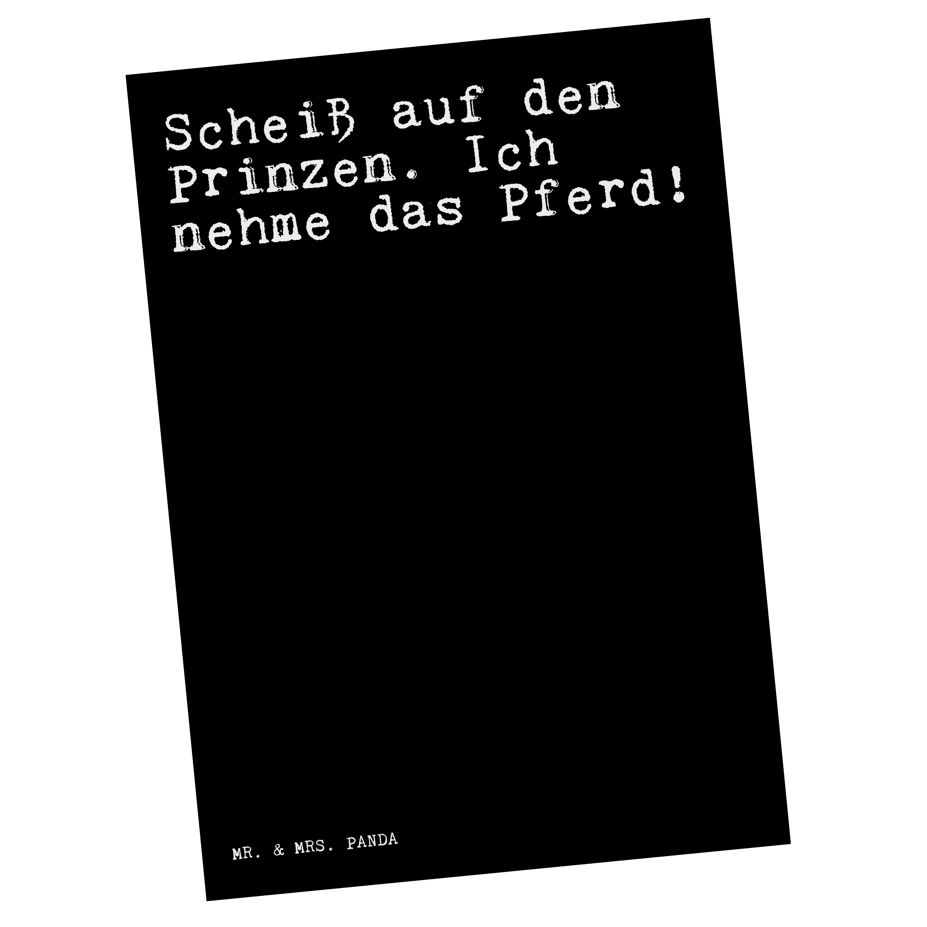 Mr. & Mrs. Panda Postkarte Scheiß auf den Prinzen.... - Schwarz - Geschenk, Spruch, Grußkarte, G