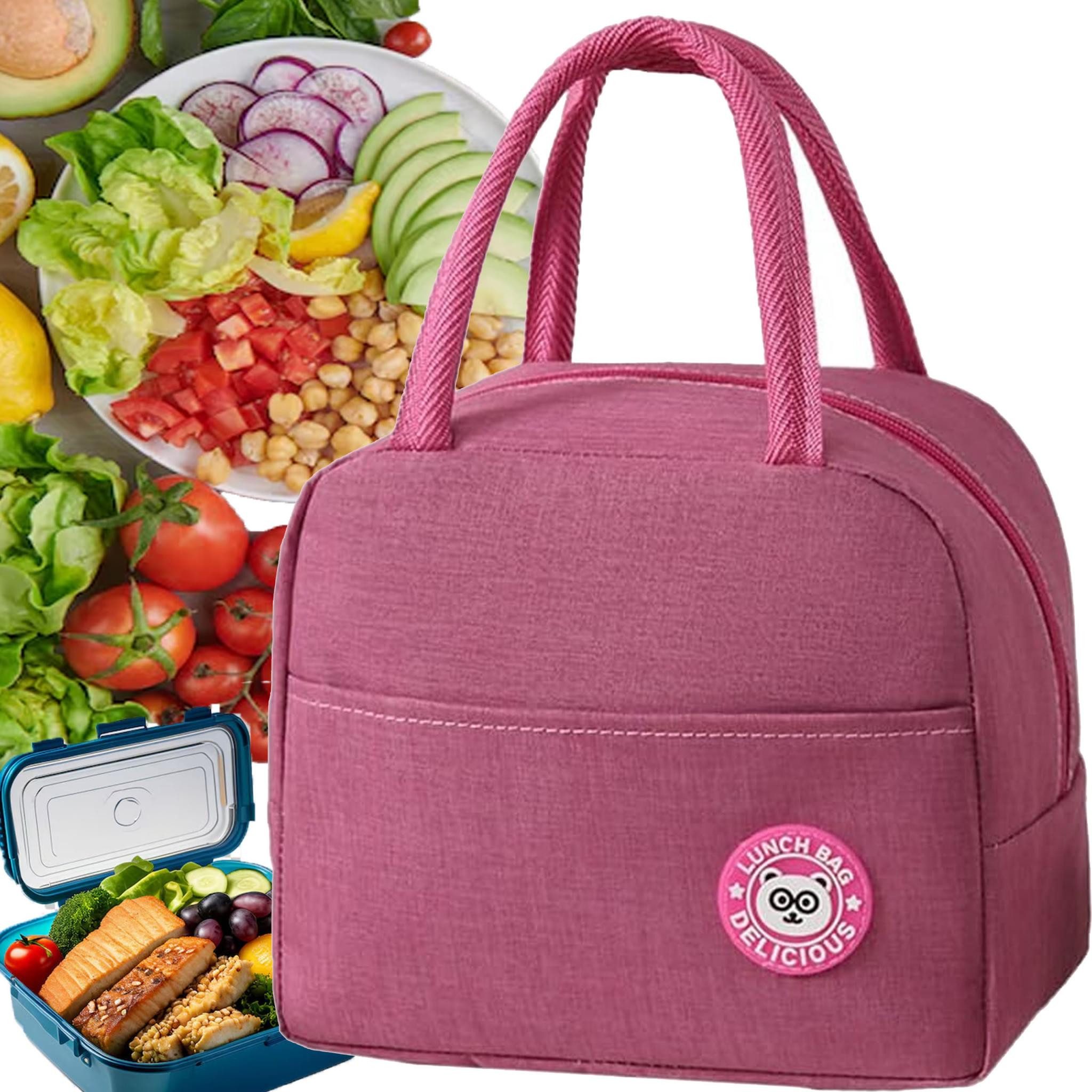 Realb2b Lunchbox Lunchbox Isoliertasche Thermotasche mit Reißverschluss Lebensmittel, (Einzelartikel Lunchbox Isoliertasche Thermotasche, Isoliertasche Lunchbox Tasche für warme und kalte Speisen), Isolierfunktion wasserabweisend Reißverschluss leicht tra