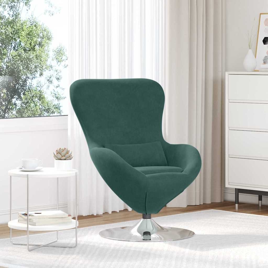 vidaXL Sessel Eiersessel Dunkelgrün Samt (1-St)