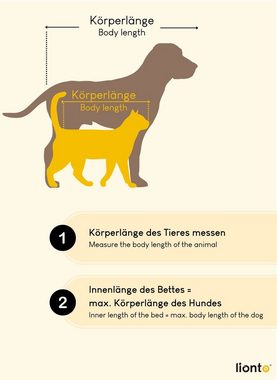 lionto Tierkissen 4-in-1 Hundebett, Hundekissen, Hundekörbchen mit Wendekissen, Größe, mit Wendekissen, grau/schwarz, 65 cm x 50 cm