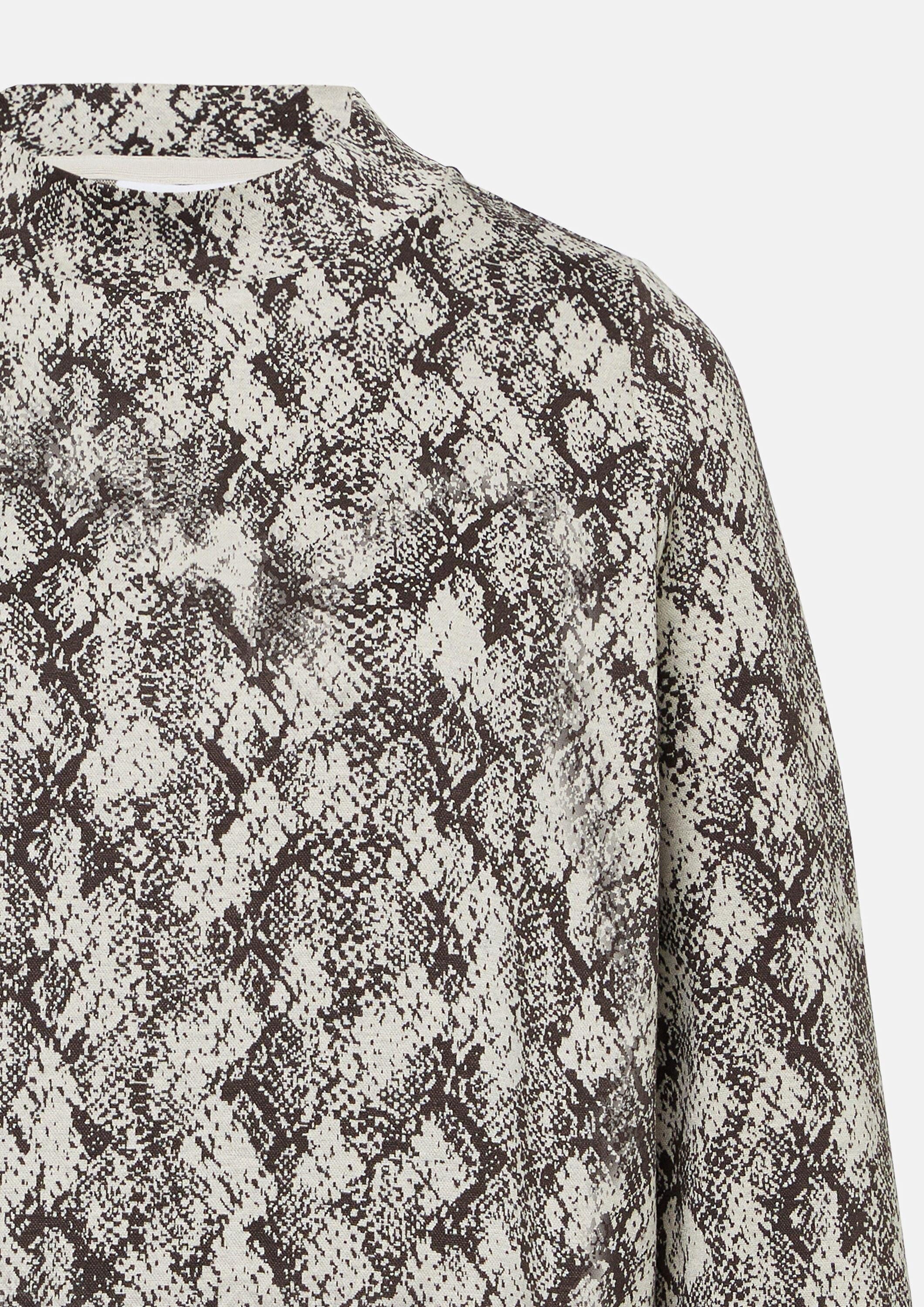 comma Sweatshirt Sweatshirt Jacquard-Pullover aus Jersey mit Animal-Print