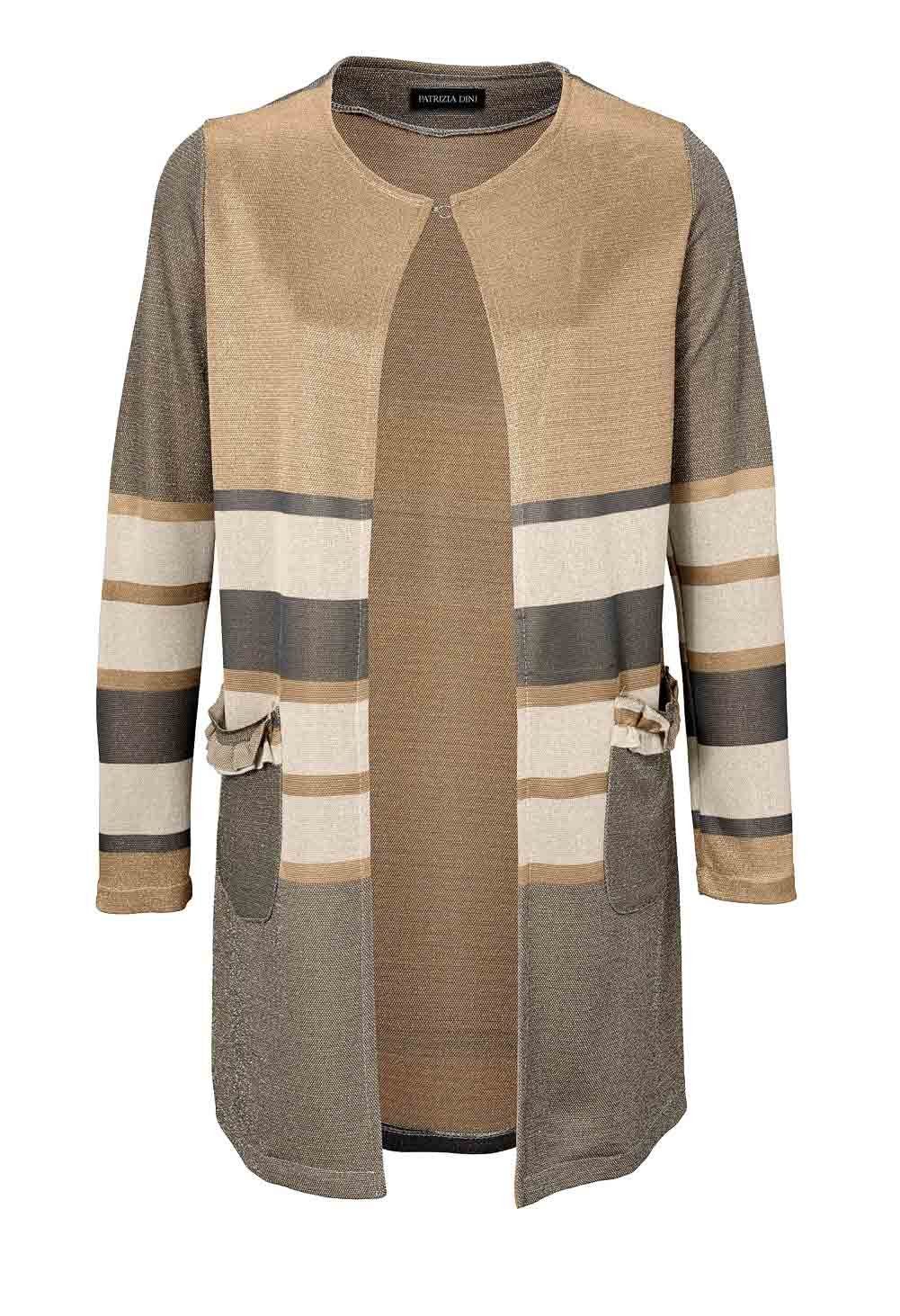 PATRIZIA DINI by heine Strickjacke Patrizia Dini Damen Designer-Strickjacke, taupe-geld