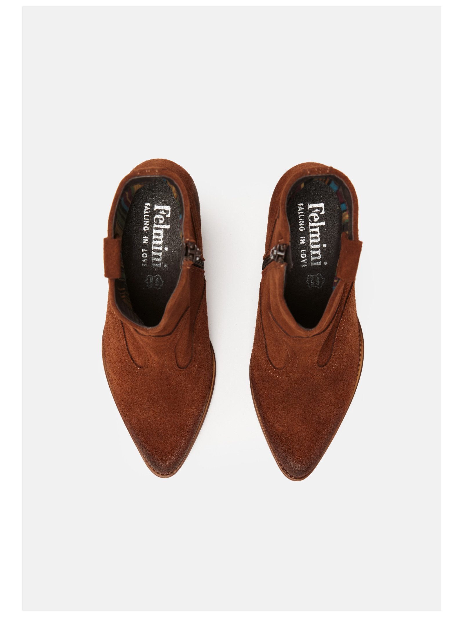 Felmini Stiefelette Leder . Cowboy Stiefelette