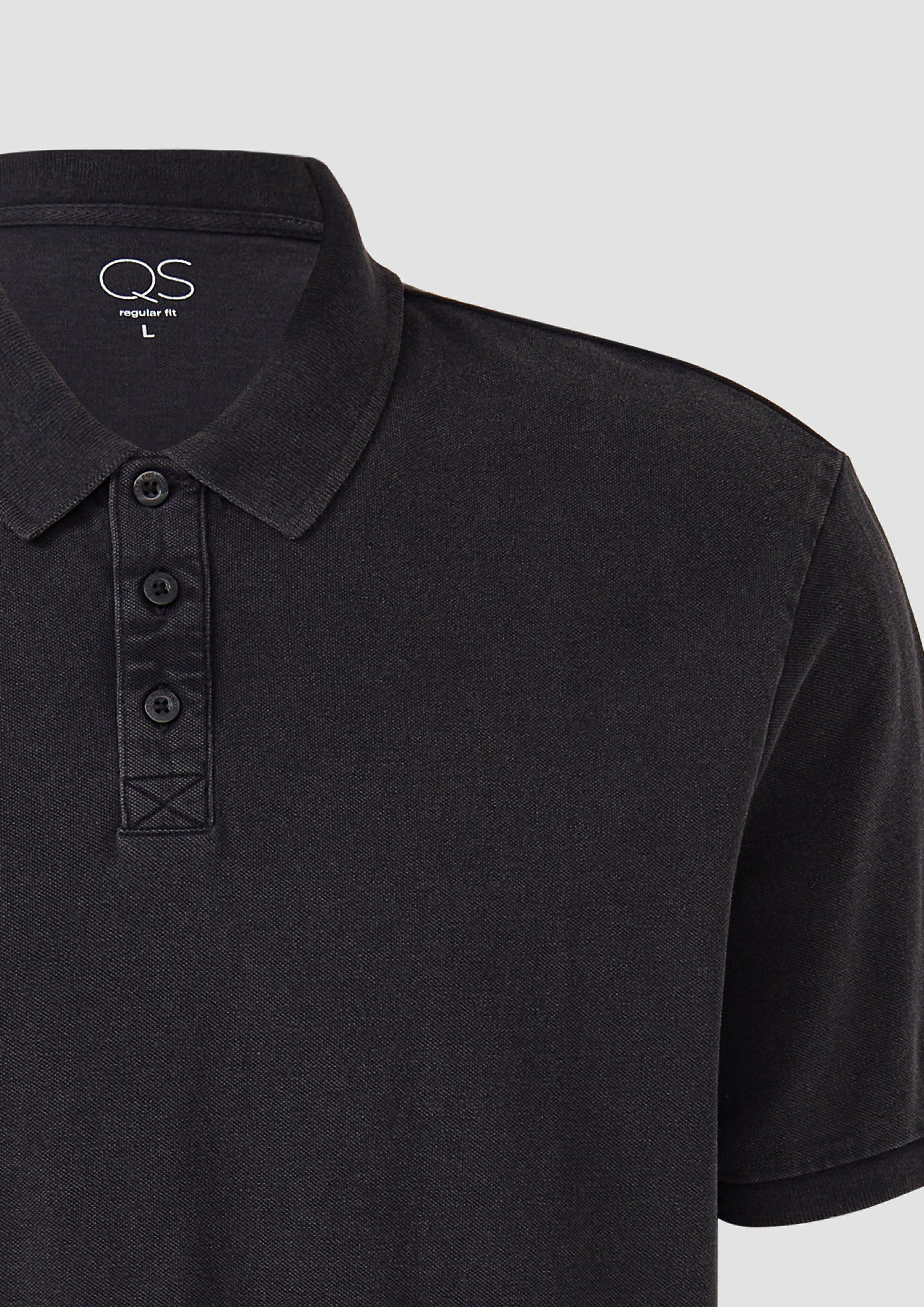 QS Kurzarmshirt Gewaschenes Polo-Shirt aus Baumwollpiqué günstig online kaufen