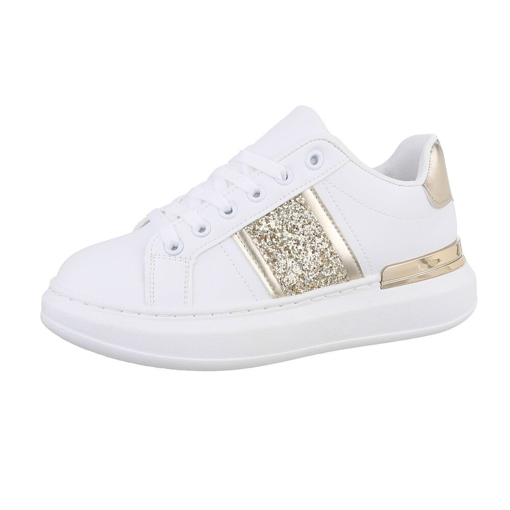Ital-Design Damen Low-Top Freizeit Sneaker (86344940) Flach Sneakers Low in Gold
