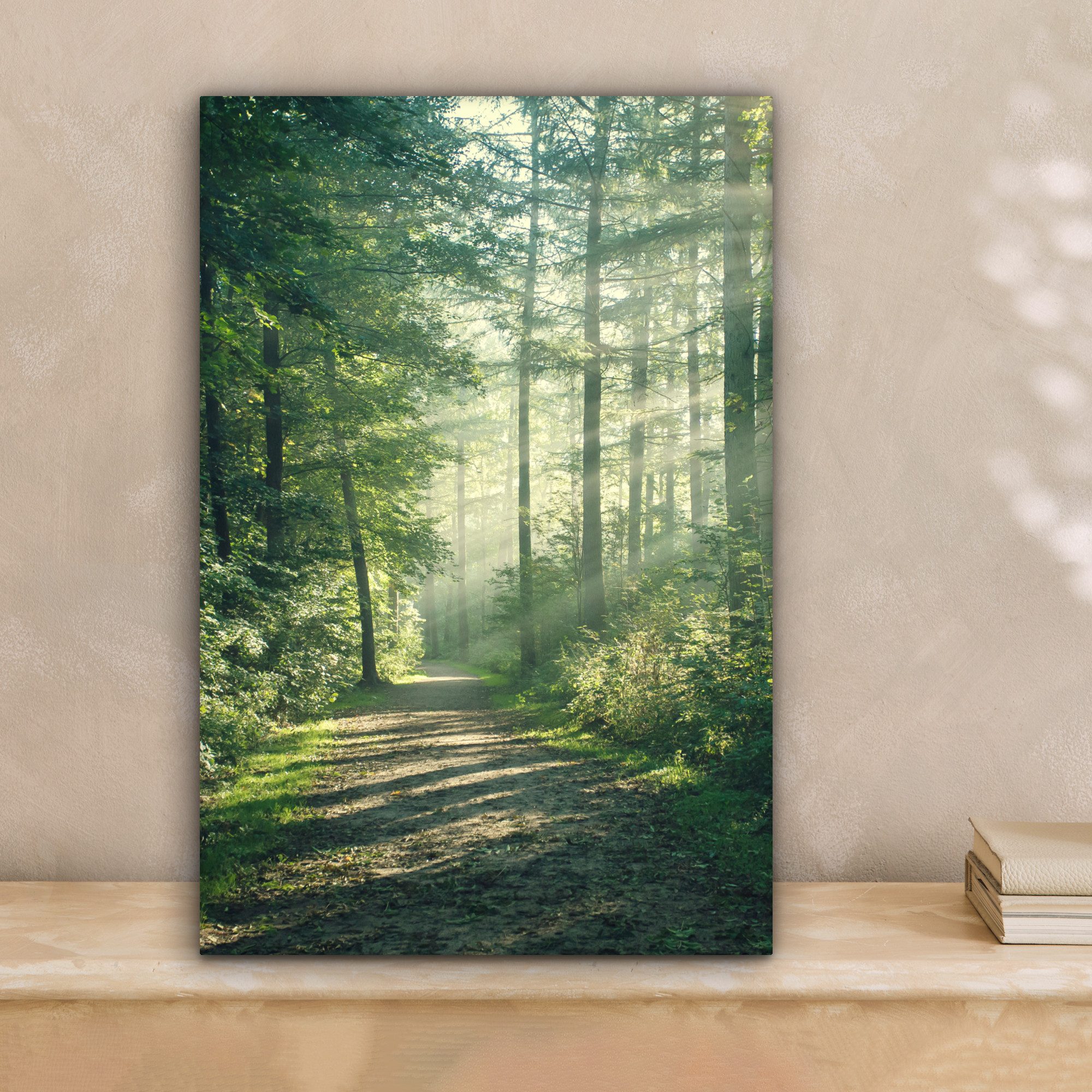 OneMillionCanvasses® Leinwandbild Wald - Weg - Sonne - Bäume - Grün - Natur günstig online kaufen