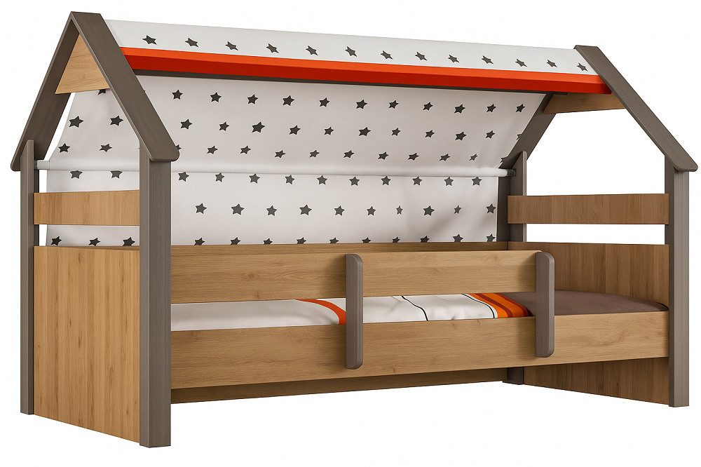 Xlmoebel Kinderbett Braunes Holz Kinderbett mit stabilem Bettrahmen für gemütliche Träume (1-tlg., Bett), Hergestellt in Europa