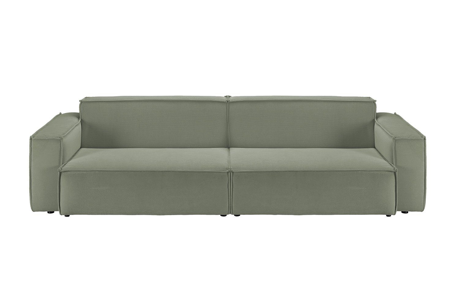 KAWOLA Sofa SAMU, Feincord 2-Sitzer od. 3-Sitzer versch. Farben olivgrün