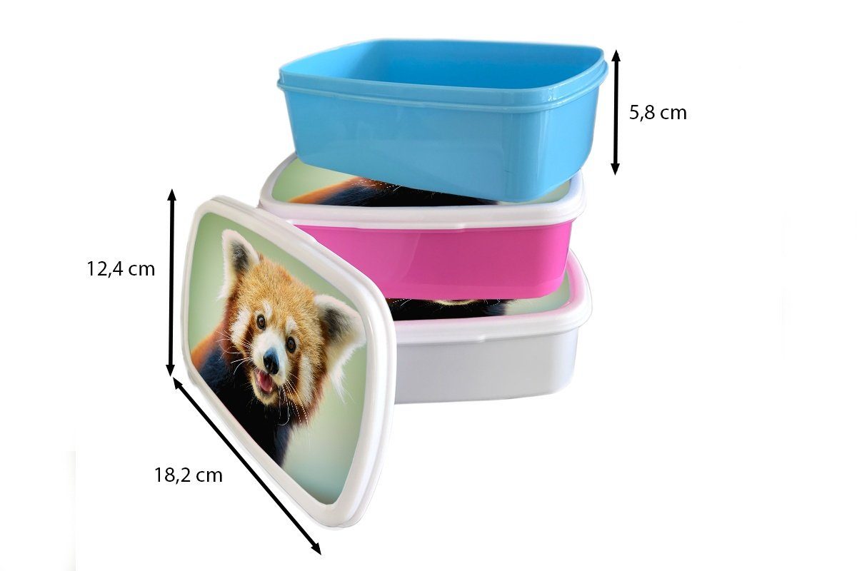 Snackbox, Panda - MuchoWow Erwachsene, Kunststoff - rosa Orange Roter Brotbox für Schwarz, Brotdose Lunchbox (2-tlg), Mädchen, Kinder, Kunststoff,