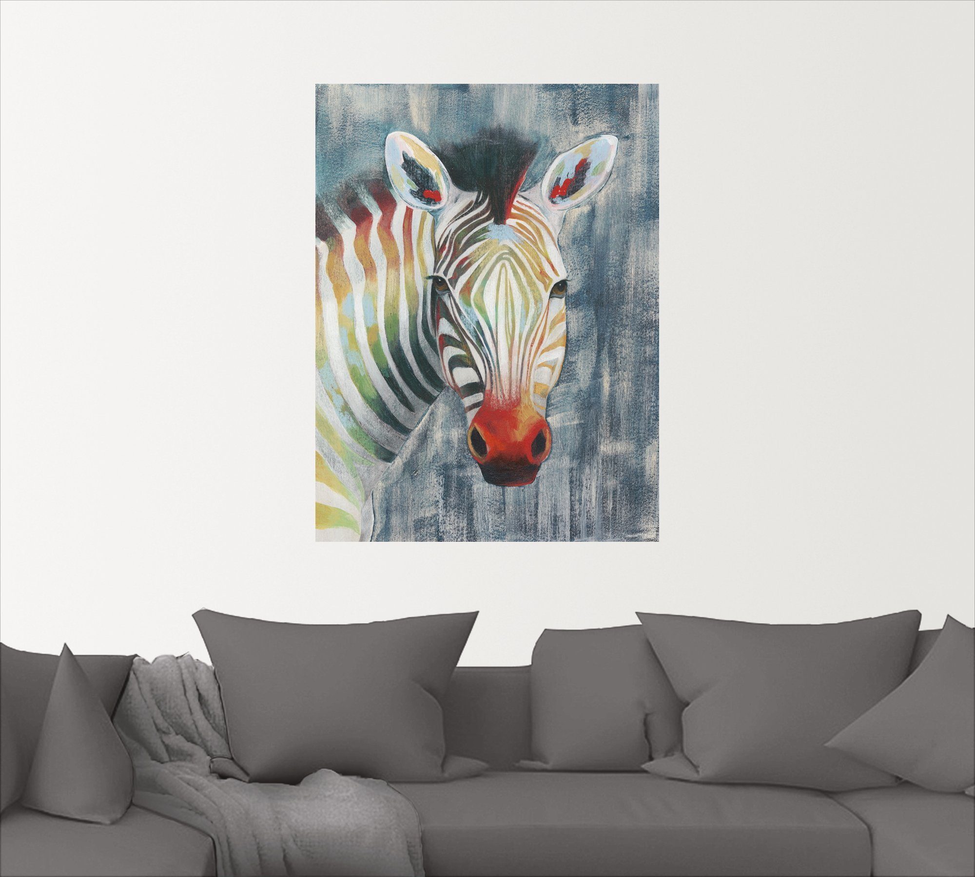 Artland Wandbild Prisma Zebra Alubild, versch. Leinwandbild, I, als Größen St), Wildtiere Poster (1 in Wandaufkleber oder
