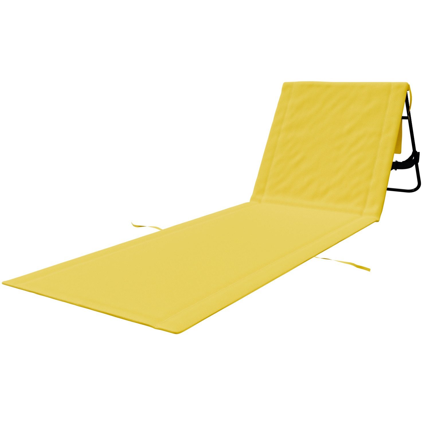24Move Strandtuch, Strandmatte, Klappbare Campingliege, Tragetasche, (für Urlaub oder Garten), faltbar zur Tasche und Gurt, 1er, gelb, Strandtuch