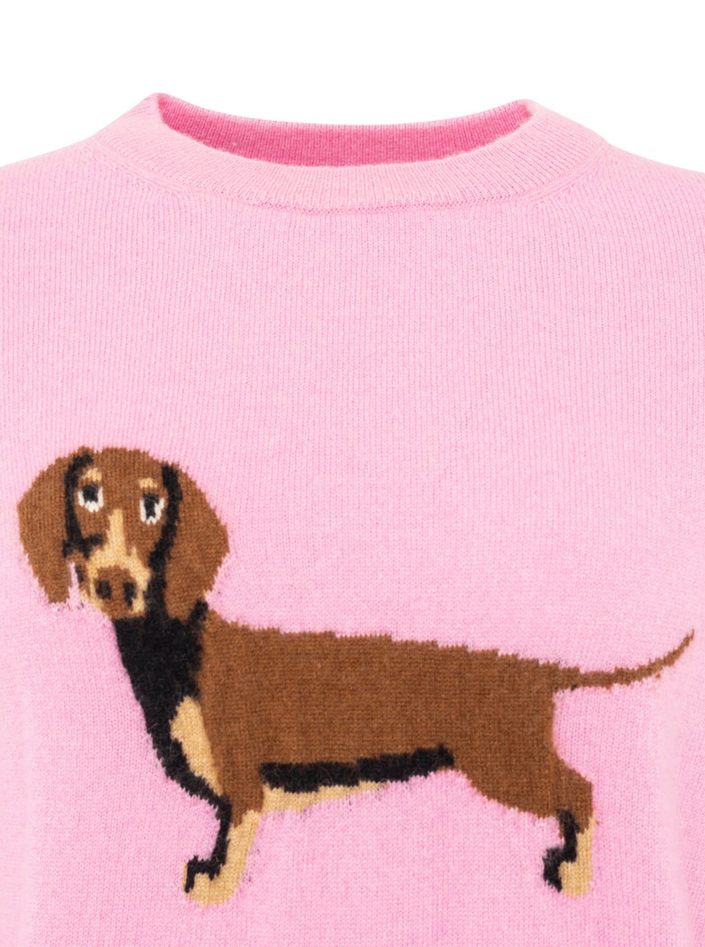 Zwillingsherz Kaschmirpullover Rundhalspullover Dackel