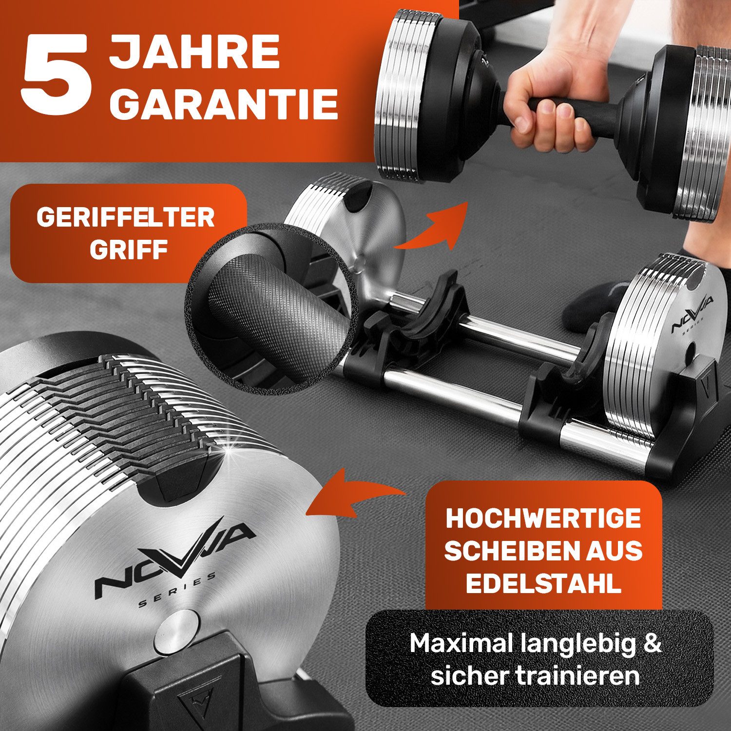 EVERLEVEN Hantel-Set Verstellbare Kurzhantel Nova Series
