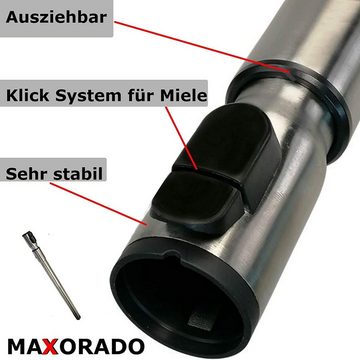 Maxorado Staubsaugerdüsen-Set Bodendüse + Rohr + Düse Ersatzteile Set kompatibel mit Miele S8340 S8, Zubehör für Miele Staubsauger, zb S8 S7 S6 S5 S4 S3 S2 C1 C2 C3, (4-tlg), Umschaltbare Kombidüse für jeden Untergrund