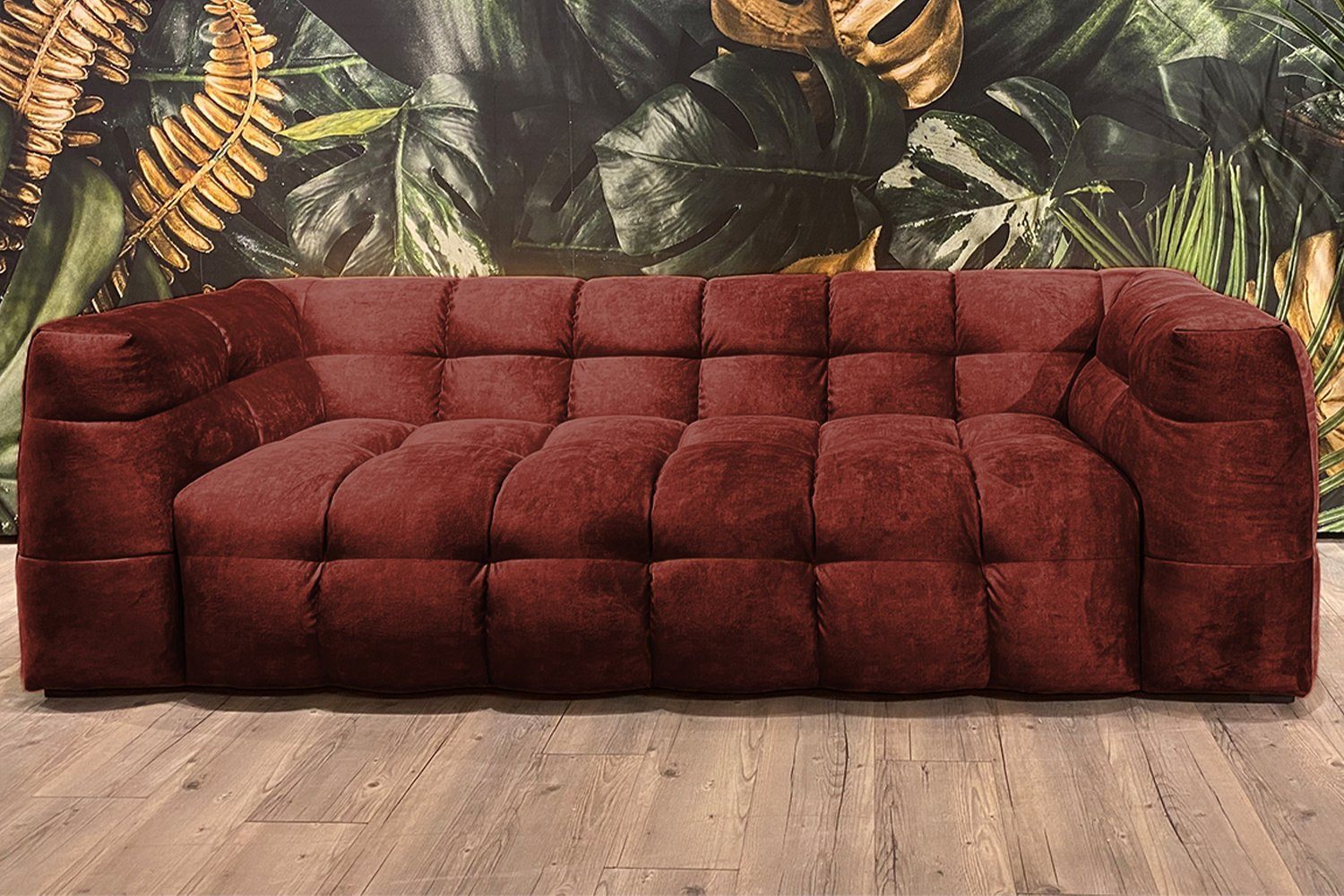 Velvet ROSARIO, Farben bordeaux Sofa KAWOLA versch. versch. Größen und