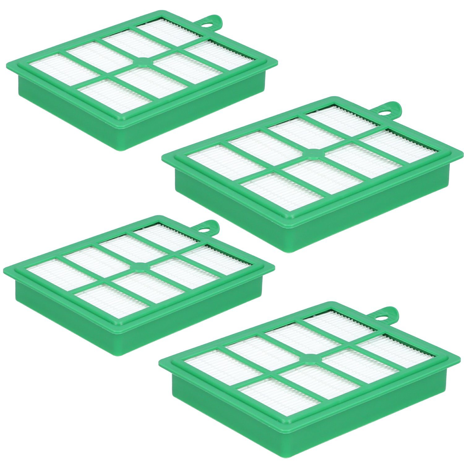 Kunststoff Grün, für Stück) HEPA-Filter LX7-2-CR-A, / VX6-2-CR-A, passend LX7-2-ÖKO, AEG Filter-Lamellen, (4 Hygienefilter McFilter