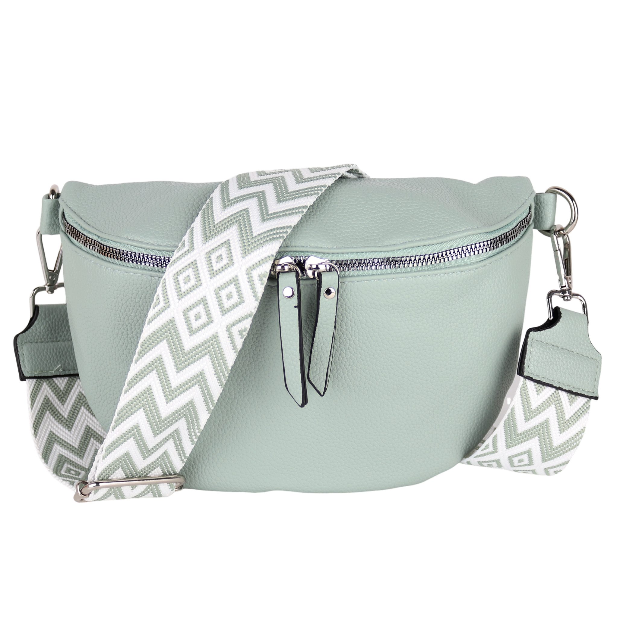 MIRROSI Bauchtasche Damen Taschen, Umhängetasche, Brusttasche, 26x18x9cm Veganes Leder (Schultertasche für jeden Anlass), Crossbody Bag, Bohemian gemusterten& verstellbaren Schulterriemen