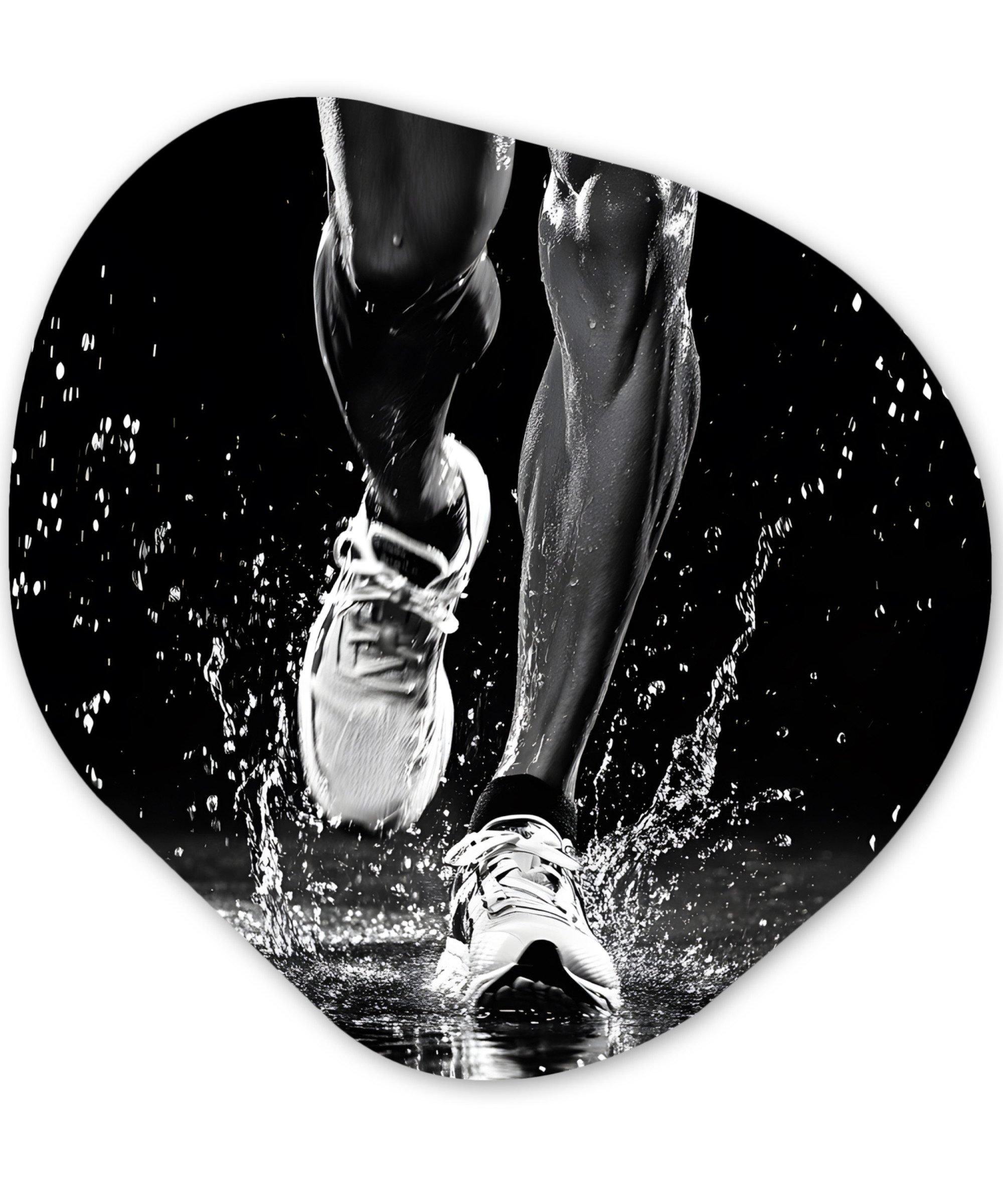 MuchoWow Gemälde Laufschuhe - Laufen - Drops - Schwarz, Fotodruck (1 St), Wandbild Abstrakt, Wohnzimmer Schlafzimmer Wanddekoration, 40x40 cm