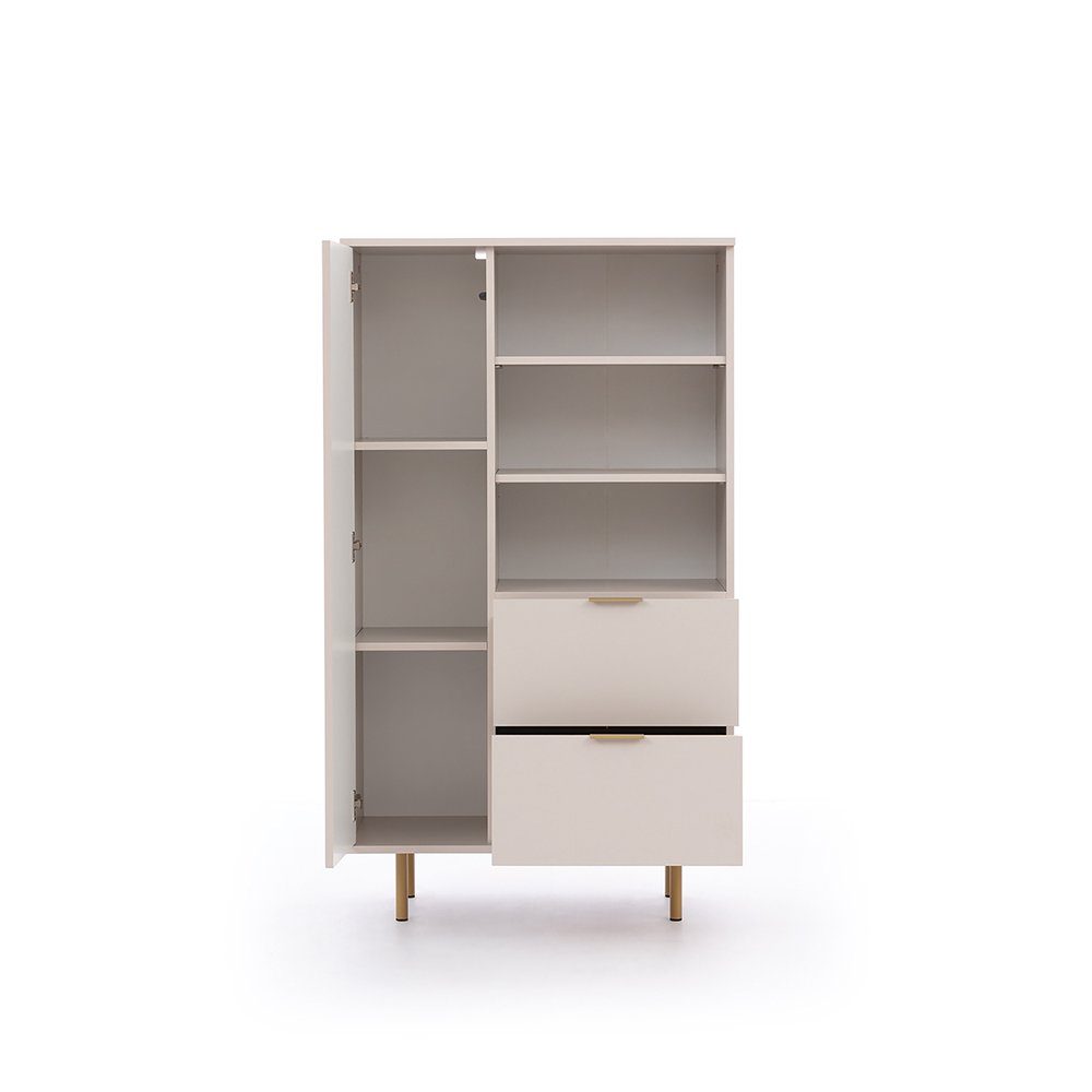Lomadox Highboard NADOR-132, in Kaschmir, goldfarbene günstig online kaufen