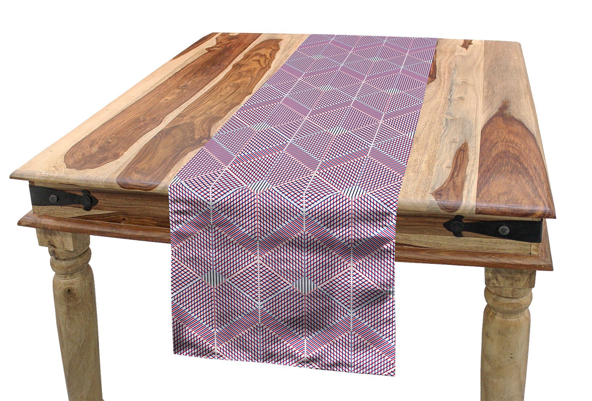 Abakuhaus Tischläufer Rechteckiger Dekorativer Linien von Geometrisch Küche Esszimmer diagonalen Tischläufer, Wiederholen
