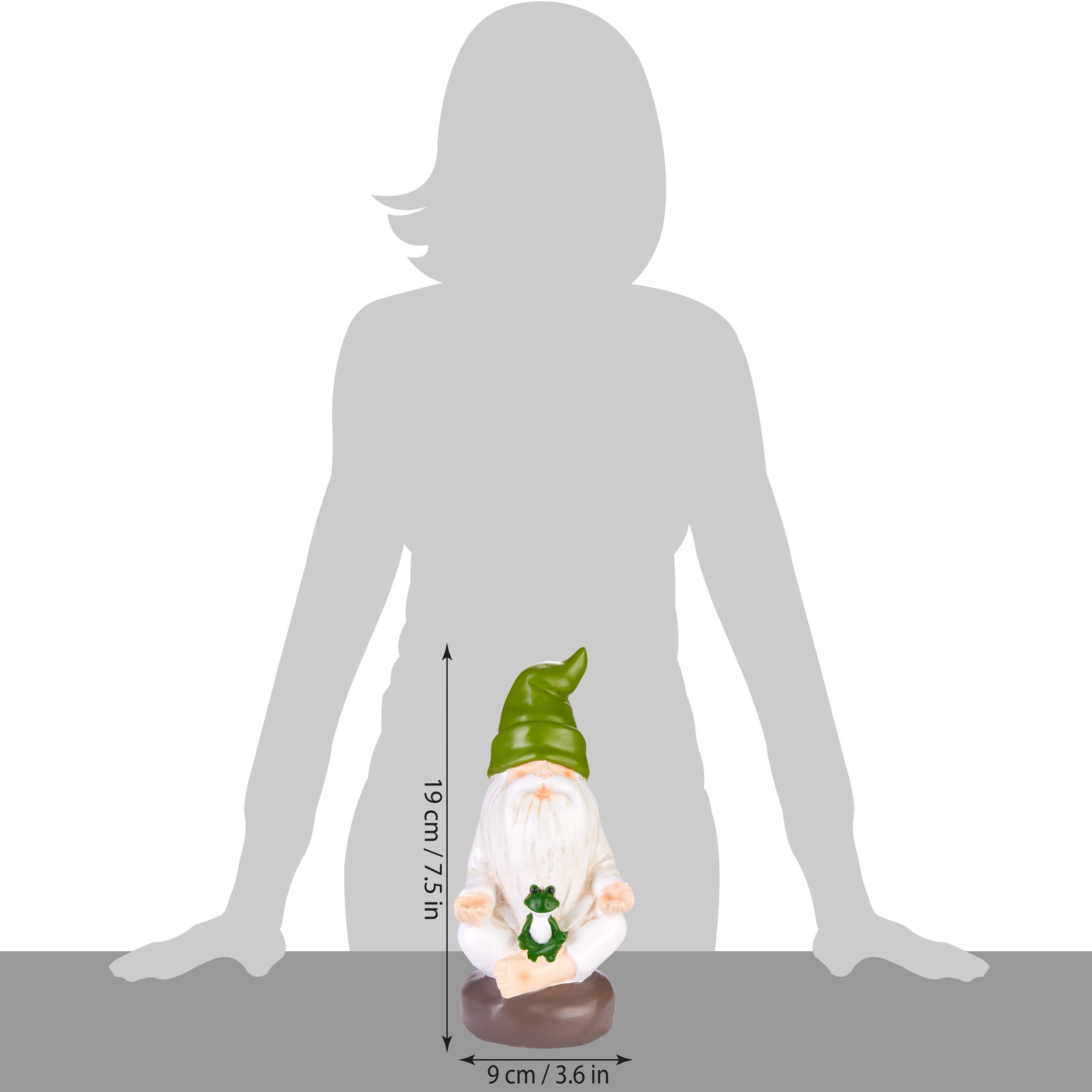 BRUBAKER Gartenzwerg - Gartendeko St), Yoga Schneidersitz mit - Dekoration Frosch Sukhasana, für Meditation Zwerg meditiert außen (1