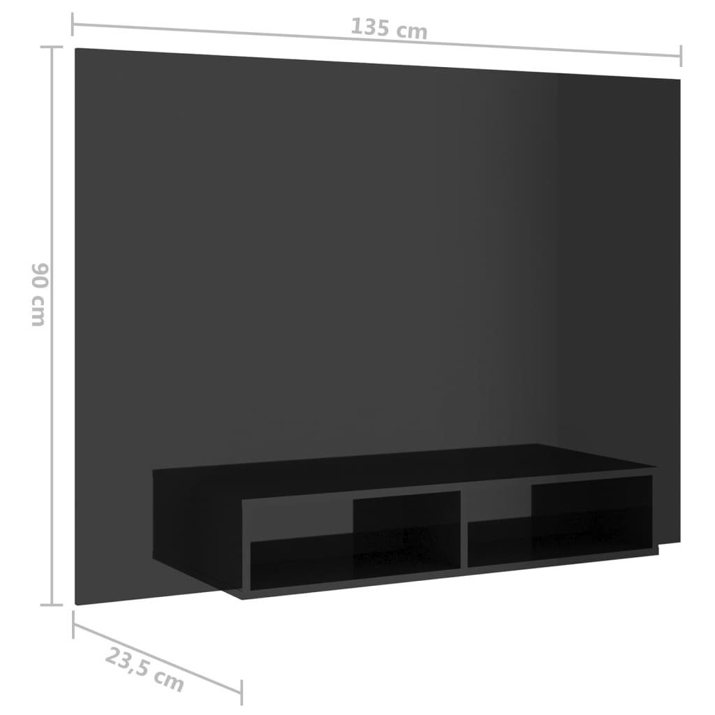 135x23,5x90 TV-Schrank Holzwerkstoff (1-St) cm TV-Wandschrank vidaXL Hochglanz-Schwarz