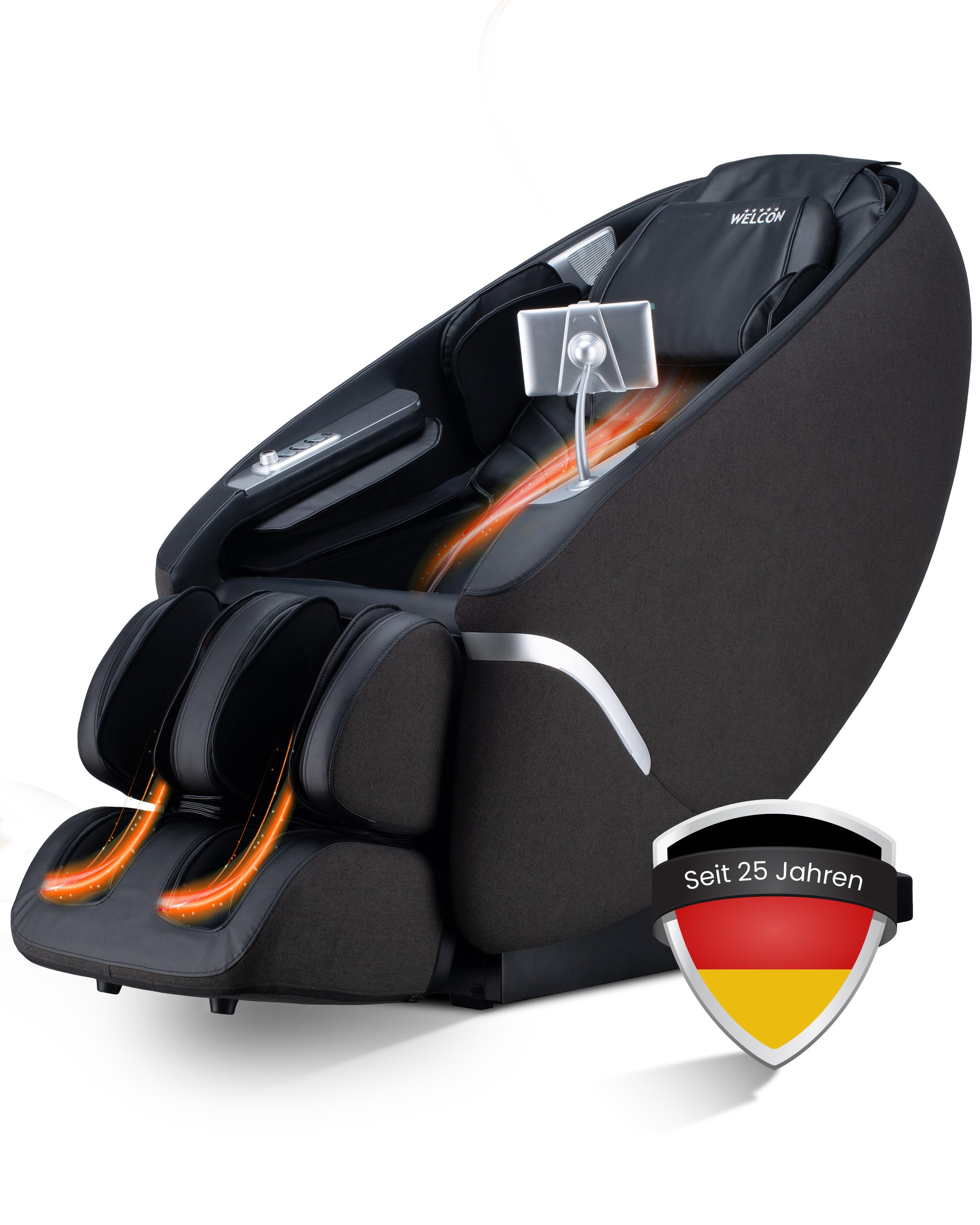 WELCON Massagesessel WELCON Maxxcare 4D Massagesessel mit Wärme & Fußmassage, Extrabreite Sitzfläche 54 cm