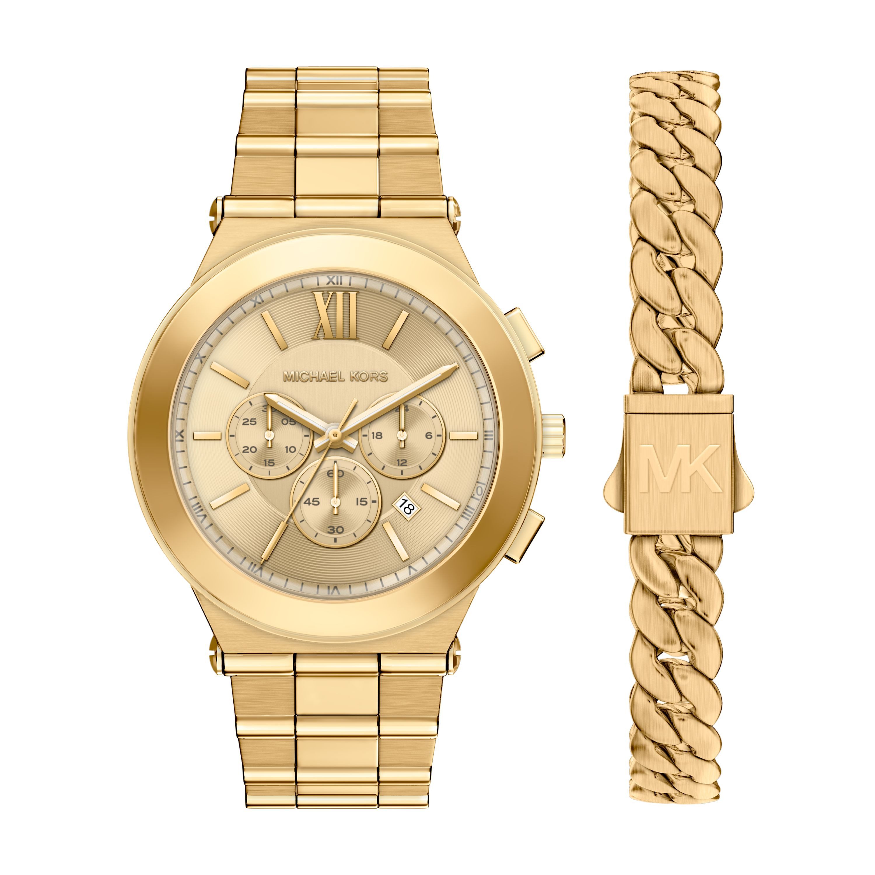 MICHAEL KORS Chronograph Billie MK9270SET, (Set, 2-tlg., mit Armband), Quarzuhr, Armbanduhr, Herrenuhr, Edelstahlarmband