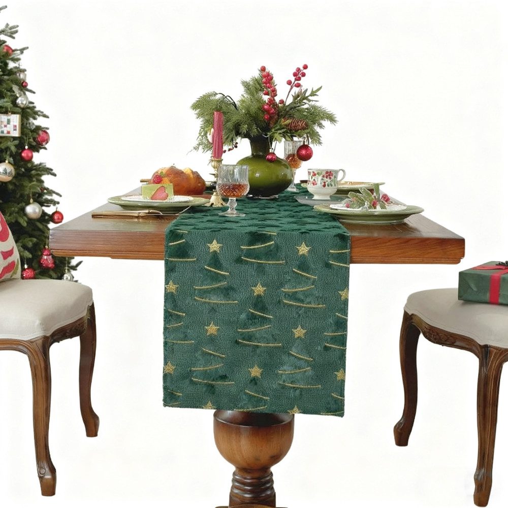CLTYQ Узкие скатерти Weihnachtlicher Esstischläufer, Weihnachtsbaum-Tischläufer (1-tlg), Abwaschbare, Узкие скатерти modern, Pflegeleicht & fleckenabweisend
