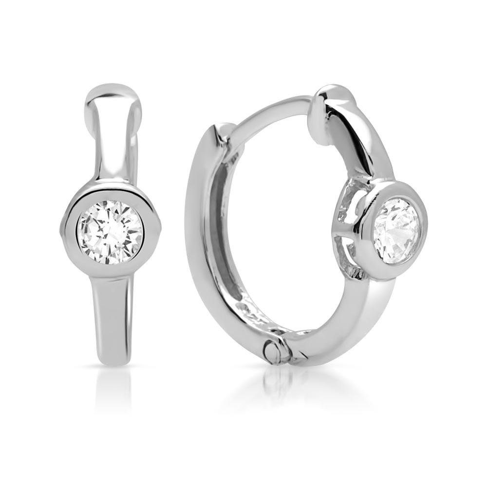 Paar Creolen Unique Klappcreolen aus 925er Silber mit Zirkonia SE0623