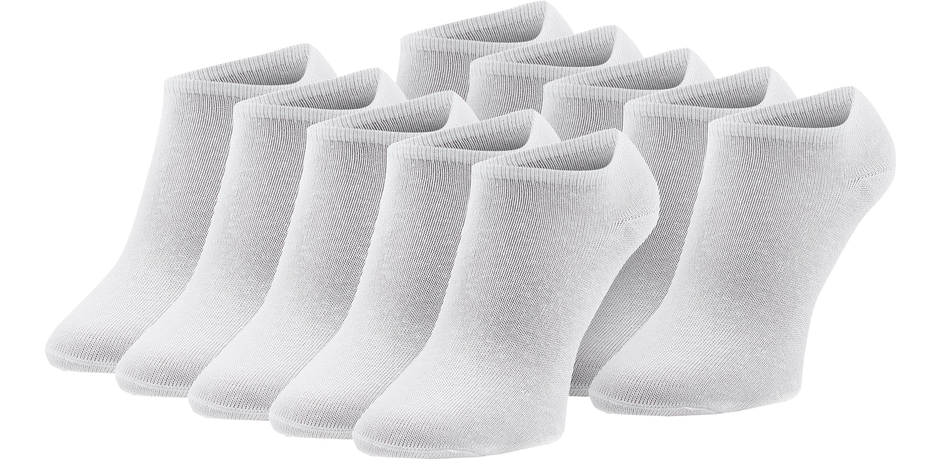 Ladeheid Socken Herren 10er Pack Sneaker Socken 10xWeiß