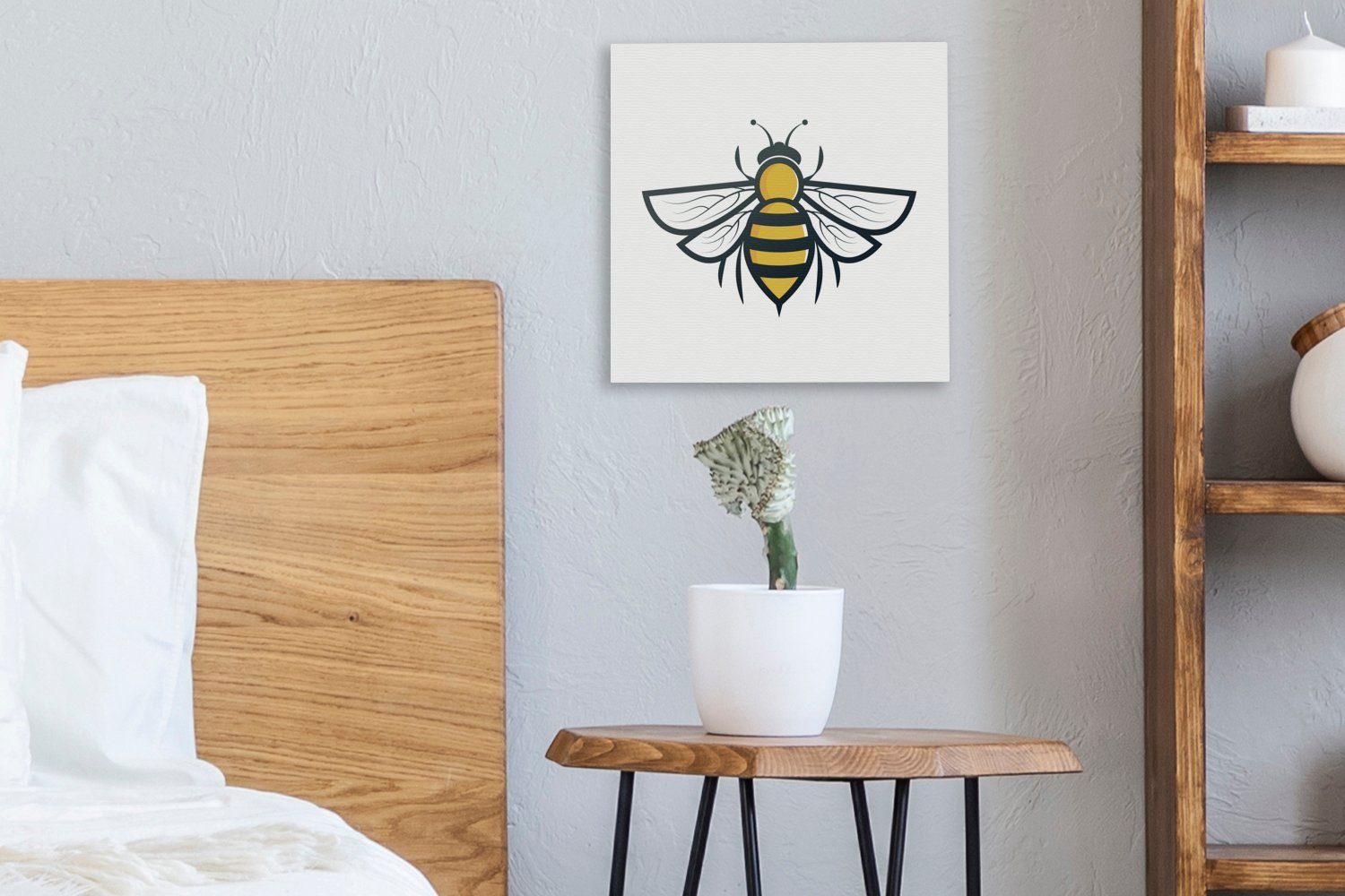 für St), Leinwandbild einer Schlafzimmer Bilder (1 OneMillionCanvasses® Illustration Leinwand Eine Biene, Wohnzimmer