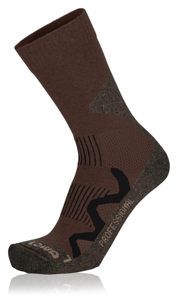 Wandersocken Crew 3-Season Pro (Baumwolle, hoher Tragekomfort) dunkelbraun - 1 Paar