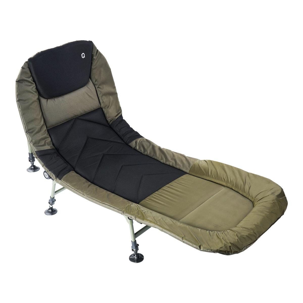 Q-TAC Angelliege Q-Tac Karpfenliege Bedchair 6-Bein Anglerliege Deluxe Camping