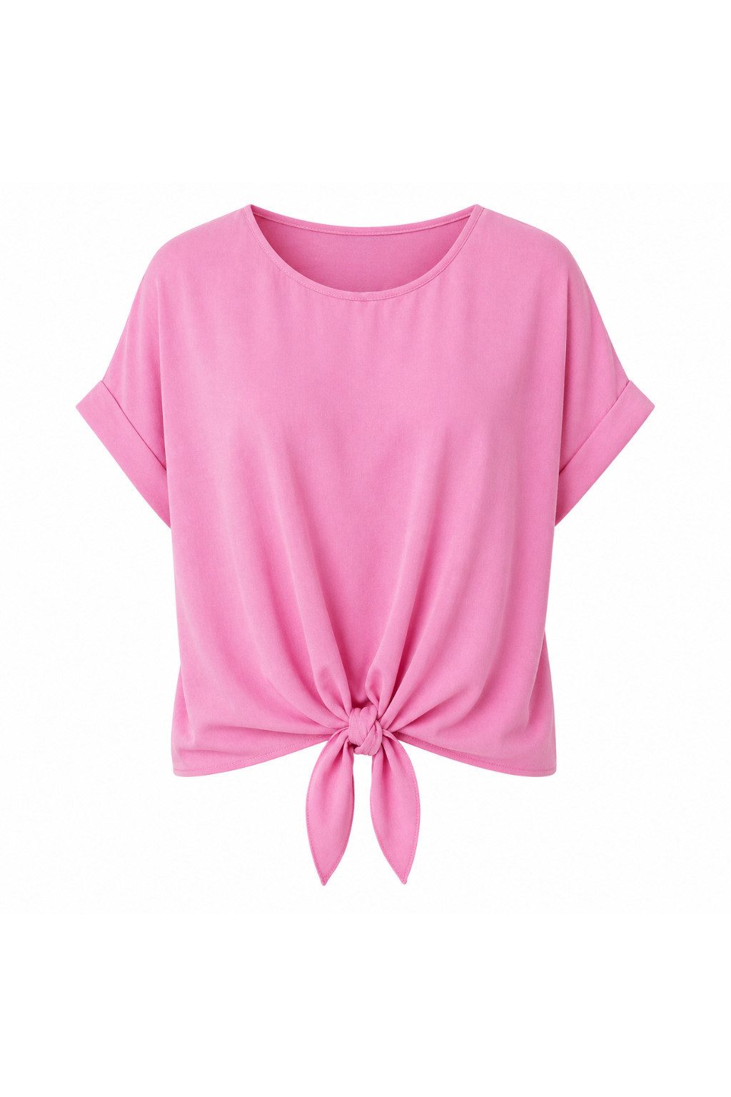 ITALY VIBES Kurzarmbluse - sommerliche Bluse - Blusenshirt Damen mit Knotendetail ONE SIZE / passend für Größe S - L